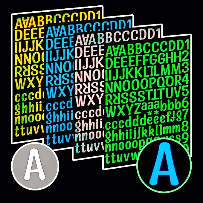 9 Sheets Glow in The Dark Letter & Numbers Stickers - Image 6