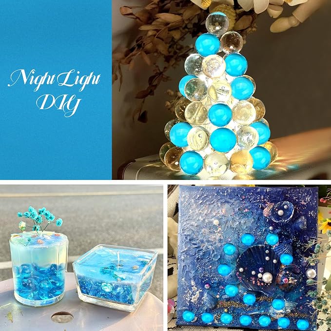 1LB Ocean Blue Flat Glass Marbles - Image 5