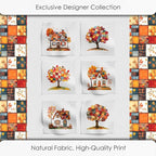 Autumn Patchwork Cottage Fabric Panel – Six 10×10 inch Designs + Bonus - Image 5