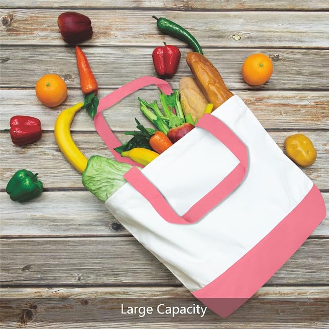 TOPDesign 3-Pack Super Strong Large 12oz Cotton Canvas Tote Bags, Reusable - Image 5