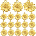 BronaGrand 60pcs Sunflower Pendant Charms Alloy Sunflower Bead Charms Flower by BronaGrand