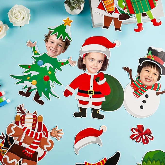 60pcs Christmas Theme Cutouts Xmas Holiday Bulletin Board Decorations Xmas - Image 4
