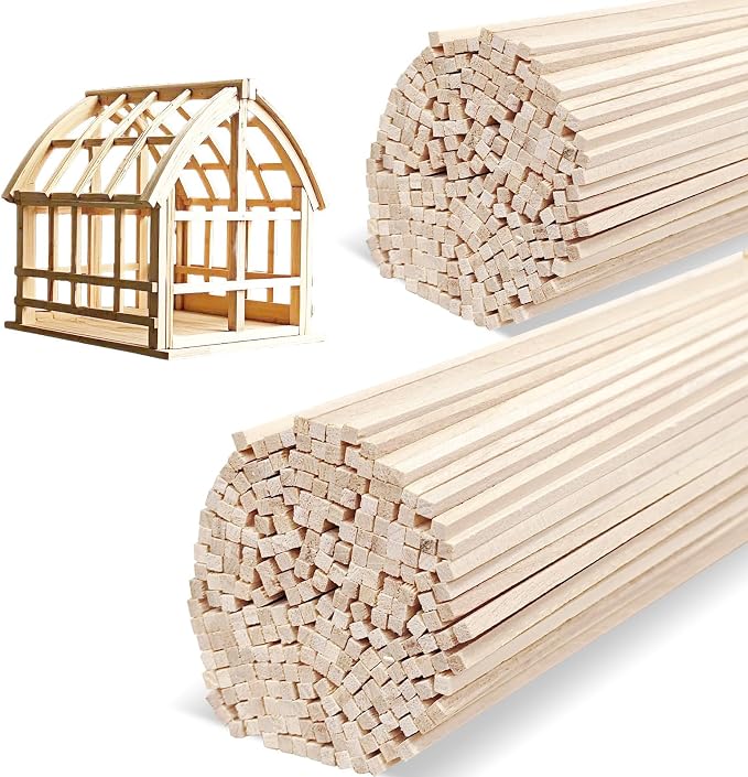 600 Pcs Balsa Wood Sticks 1/8 x 1/8 x 12 Inch balsa Wood Strips Hardwood Square by buynow