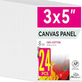 PHOENIX Small Painting Canvas Panels 3x5 Inch, 24 Bulk Pack - 8 Oz Triple by PHOENIX