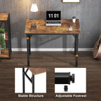 Need Small Folding Computer Desk, 31.5 Inch Writing Table, Rustic Brown | - Image 8
