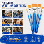 Flat Paint Brushes Set, Artist Flat Brush Set - Image 6