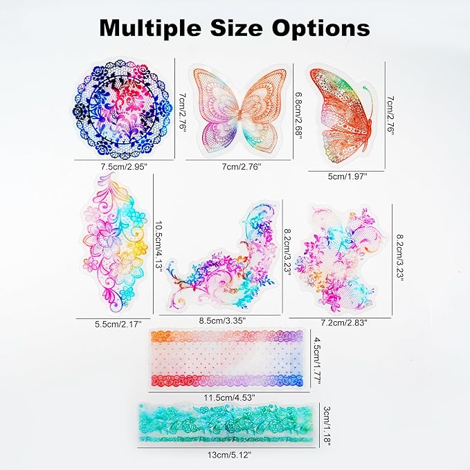 60 PCS Magic Color Boundary Lace Stickers – PET Transparent Dreamy Stickers - Image 4