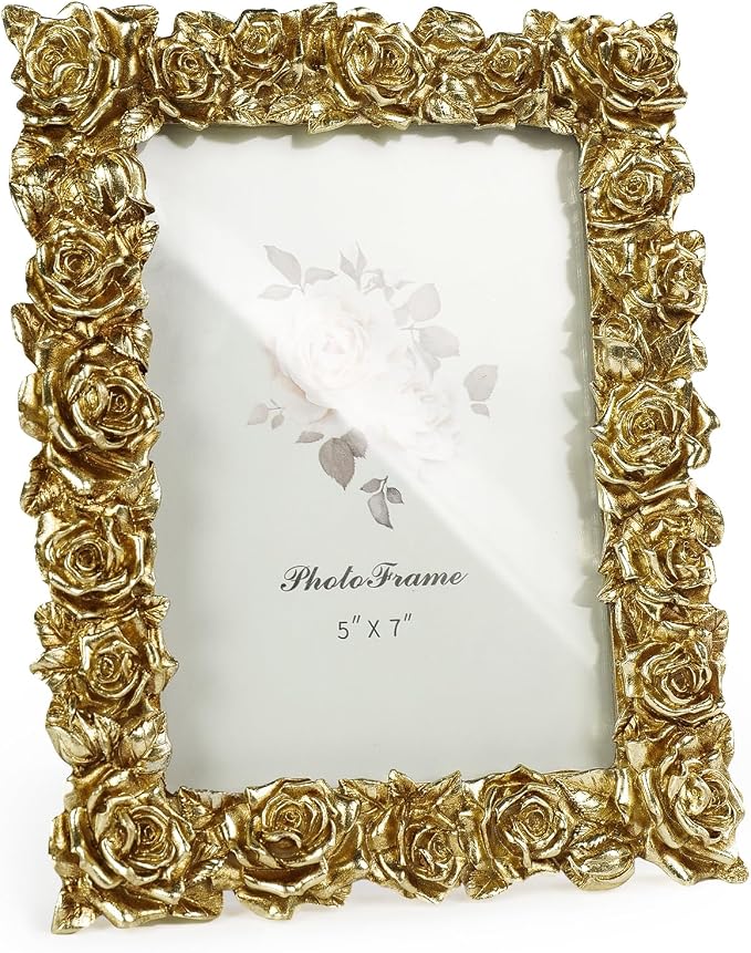 Cuspin 5x7 Picture Frame Vintage Gold Frames, Elegant Home Decor by Cuspin