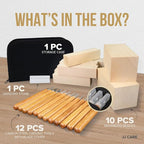 JJ CARE Wood Carving Kit, 10 Basswood Blocks, 1 Grinding Stone & Storage Case - Image 3