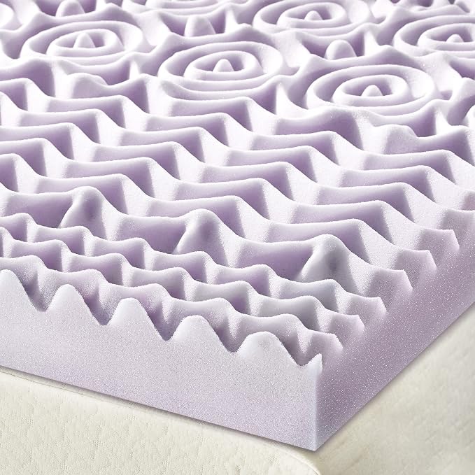 Mellow 3 Inch 5-Zone Memory Foam Mattress Topper, Soothing Lavender Infusion - Image 6