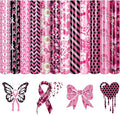Tintnut Black Pink Ribbon Heat Transfer Vinyl, easy cut & weed, stretch washable by Tintnut
