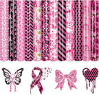 Tintnut Black Pink Ribbon Heat Transfer Vinyl, easy cut & weed, stretch washable by Tintnut