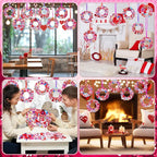 Hollowfly 48 Sets Valentine's Day Wreath Craft Kits DIY Heart Wreath Hanging - Image 6
