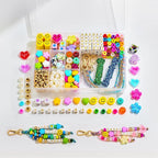 HolidayQbee DIY Bead Keychain Making Kit Beads-421PCS Beaded Bag Charm Making by HolidayQbee