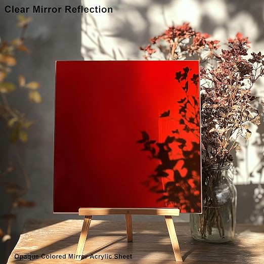 12x16 Inches Deep Red Mirror Acrylic Sheet – 2 Pcs Reflective Acrylic Panel - Image 3