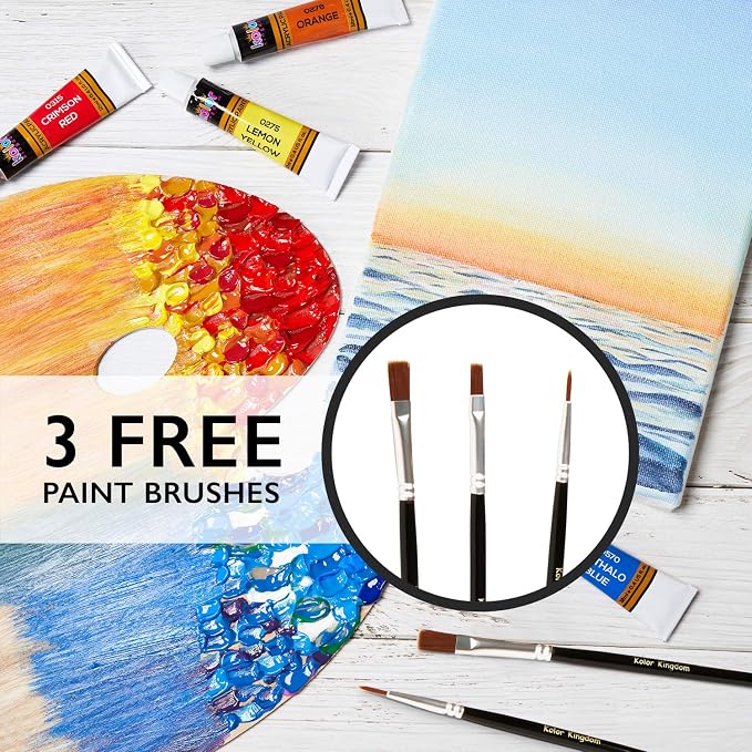 Acrylic Paint Set Canvas Art Paints 24 Colors Perfect Paint Finish - Image 3