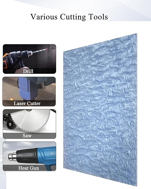 TOEPODO Pearlescent Ripple Cast Acrylic Sheets 1/8inch Thick Marble Acrylic - Image 5