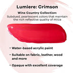 Jacquard Lumiere 8oz Fabric Paint Crimson - Image 2