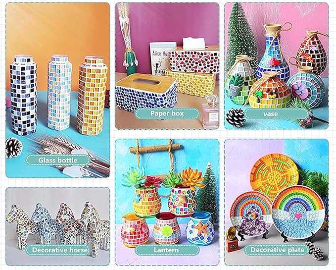 500g Mixed Color Irregular Crystal Mosaic Tiles, Tiny Mosaic Tile DIY Hobbies - Image 2