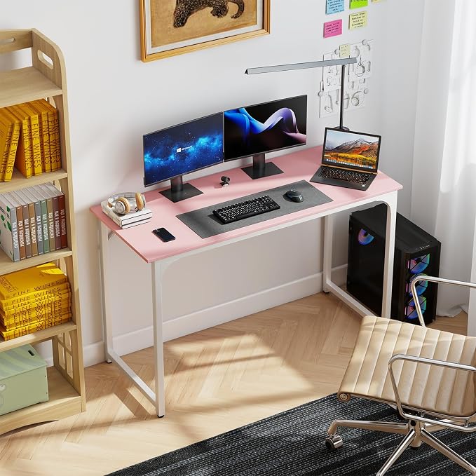 PayLessHere | 47 Inch Computer Desk | Pink | Office Desk - Image 2