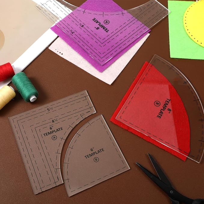 3 Set Quilting Templates, 10/8/6 Inch Clear Acrylic Quilting Rulers and - Image 6