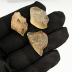 ColouredRocks 3pcs Libyan Desert Glass, Raw Golden Tektite Crystals, Loose - Image 3