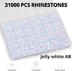 33000Pcs White AB Rhinestones for Bedazzling, Iridescent Different Sizes 2 - Image 3
