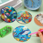 EWJRNSF 8 PCS Small Diamond Art Coasters Kits, Diamond Painting Coasters - Image 6