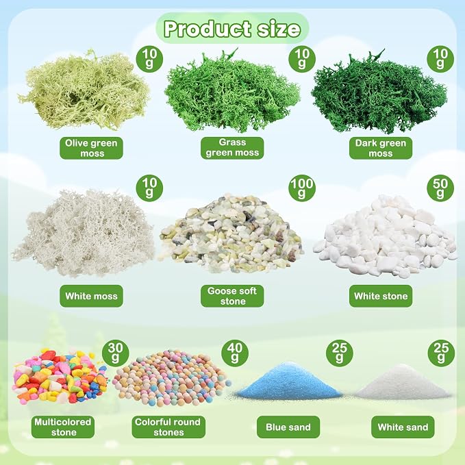 QUOZUO Scenery Basing Material Kit, 10 Pack Fairy Garden Miniatures Accessories - Image 2