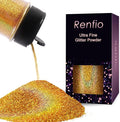 Renfio Holographic Ultra Fine Glitter Powder Metallic Resin Glitter 2.11 Oz PET by Renfio