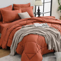HEVUMYI Burnt Orange Queen Comforter Set by HEVUMYI