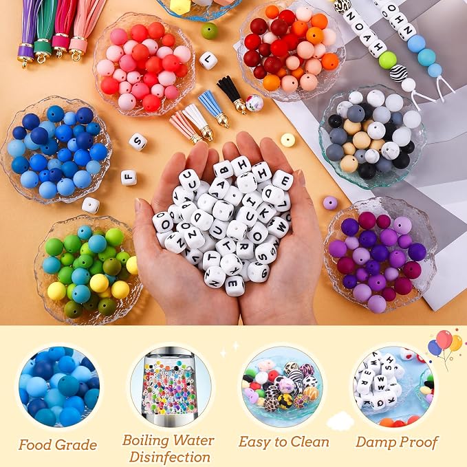 TOHONGADON 392 Pcs Silicone Beads - Image 5