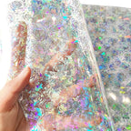 HYANG Transparent Rose PVC Super Clear Holographic Vinyl Faux Leather Sheets 1 - Image 2