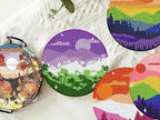 8 PCS Diamond Art Coasters Kits Moutain Sunset Diamond Painting Coaster | - Image 8