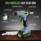 WORKPRO 20V Cordless Hot Melt Glue Gun Kit, 2.0 Ah Li-ion Battery Powered - Image 5