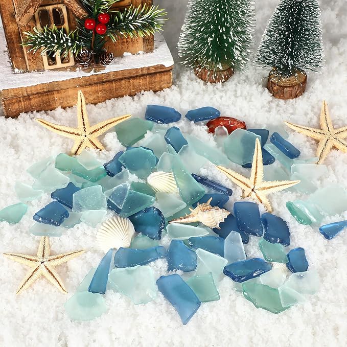Jetec Sea Glass for Crafts Pieces Seaglass Decor Flat Frosted Sea Glass - Image 6