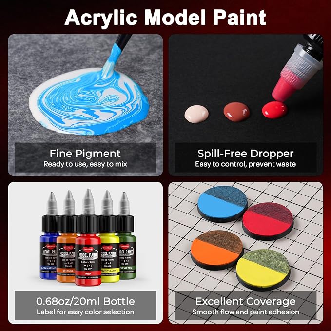 Smallbudi 32 Colors Model Paint Set 20ml/0.6oz Miniature Acrylic Paint | - Image 6
