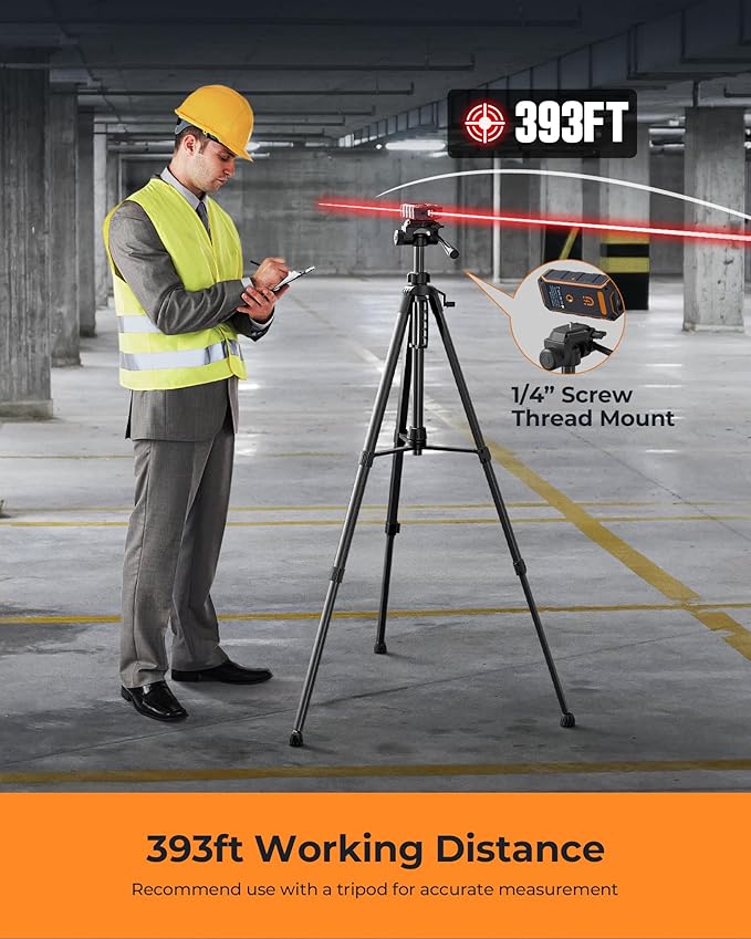 Dual Laser Measuring Tool, CIGMAN 393Ft Bilateral Laser Measurement Tool Color - Image 6