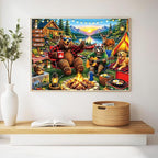 500 Piece Jigsaw Puzzle for Adults – Cozy Cabin Lake Camping Scene - Image 7