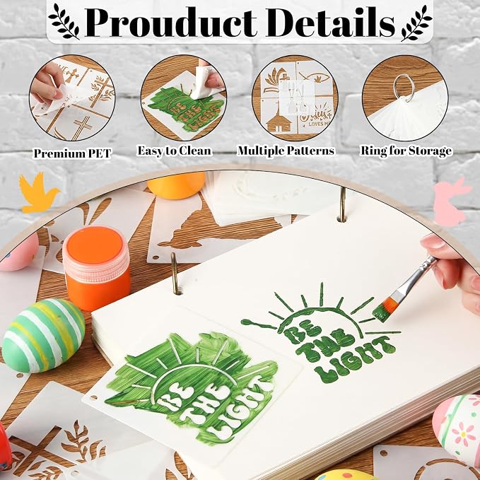 Marspark 66 Pcs Small Stencils for Crafts Reusable 3 Inch Stencils for Painting - Image 3