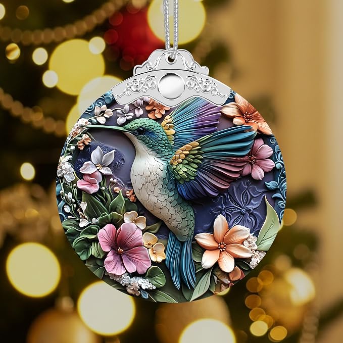 Christmas Ornaments 2025 Faux Stained Glass Effect, Christmas Tree Ornaments - Image 7