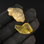 ColouredRocks 2pcs Libyan Desert Glass, Raw Golden Tektite Crystals, Loose - Image 4