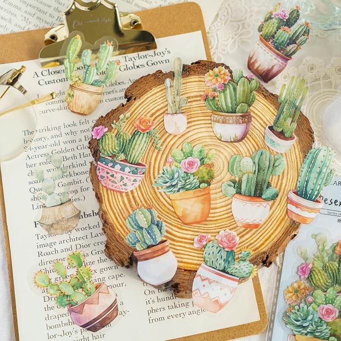 Yoksas 180Pcs Nature Green Potted Plants Stickers - Image 5