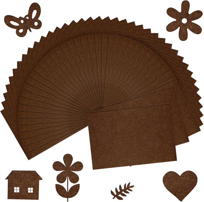 40 Pcs Brown Soft Felt Fabric Sheet 8" x 12" Assorted Color Felt Fabric Sheets by Bringsparkletoeverydaylife