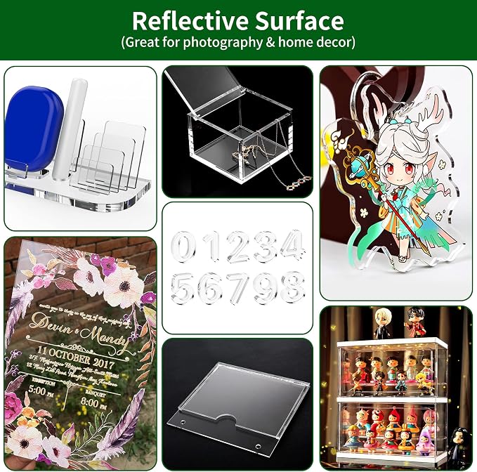 Lesnlok 6 Pieces 6 x 6 Acrylic Sheet 1/8 Thick 3mm Plexiglass Sheet, - Image 6