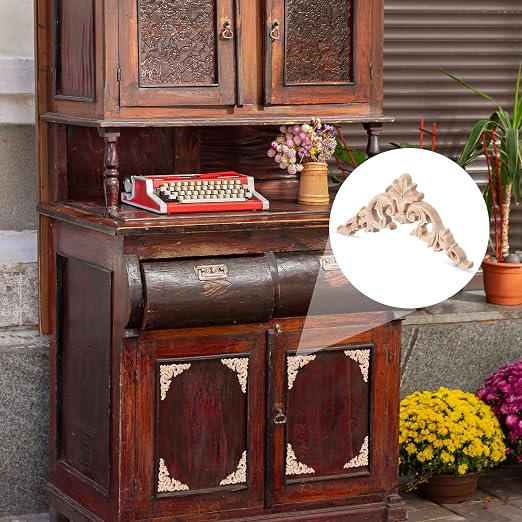 4 Pcs Wood Appliques for Furniture, Victorian Furniture Decorative Wood Trim - Image 5