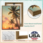 Pastel Sunset Palm Tree Canvas Wall Art Tropical Summer Beach Sunset Painting - Image 4