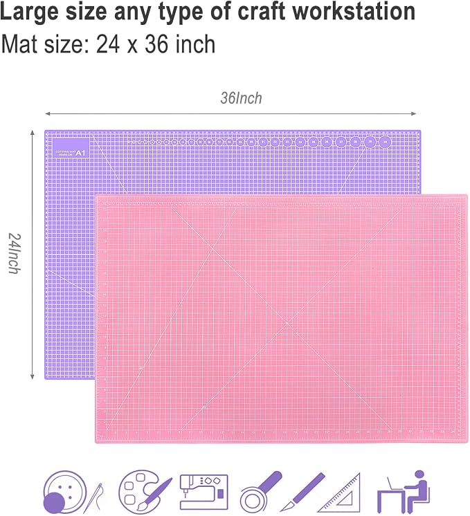Double Sided Sewing Self Healing Cutting Mat 24 x 36 Inches, A1 Size Craft - Image 2