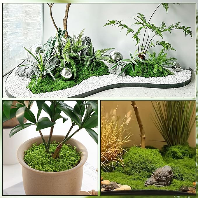 Fake Moss for Plants Indoor, 3.5OZ Dual-Color Artificial Moss for Crafts - Image 3
