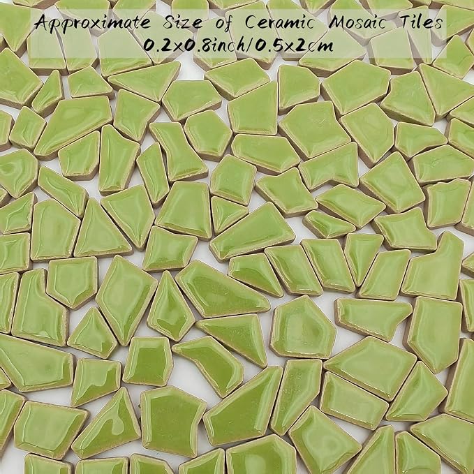 200g Ceramic Mosaic Tiles for Crafts, Irregular Stained Ceramic 0.2"x0.8" - Image 5